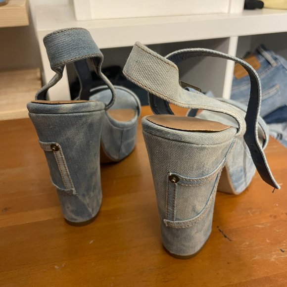 Denim platform heels - Picture 3 of 4